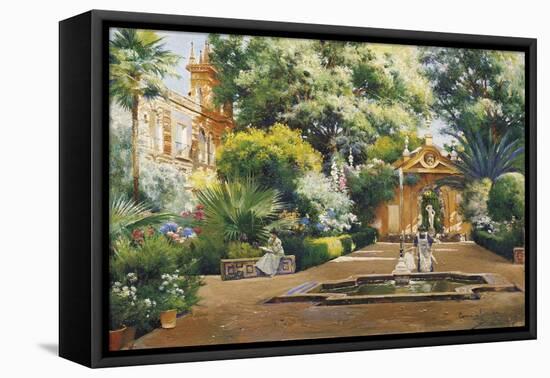 A Garden in Seville-Manuel Garcia Y Rodriguez-Framed Stretched Canvas