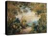 A Garden in Sorrento-Pierre-Auguste Renoir-Stretched Canvas