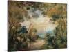 A Garden in Sorrento-Pierre-Auguste Renoir-Stretched Canvas