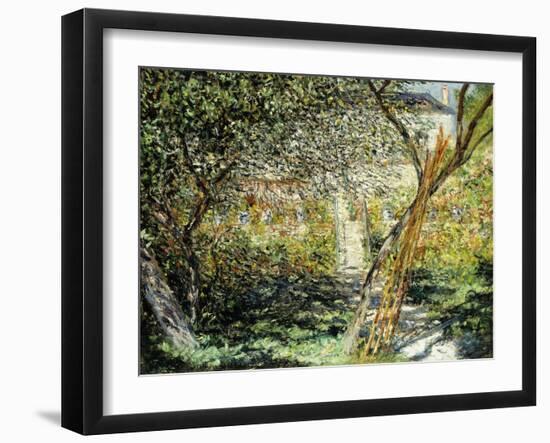 A Garden in Vetheuil-Claude Monet-Framed Giclee Print