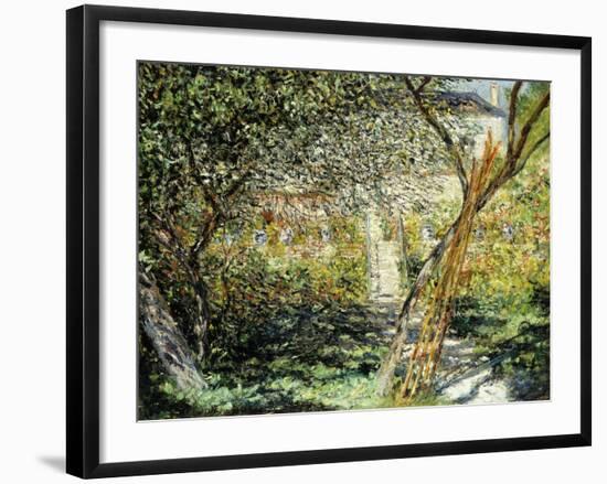 A Garden in Vetheuil-Claude Monet-Framed Giclee Print