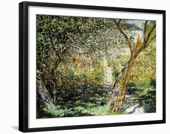 A Garden in Vetheuil-Claude Monet-Framed Giclee Print