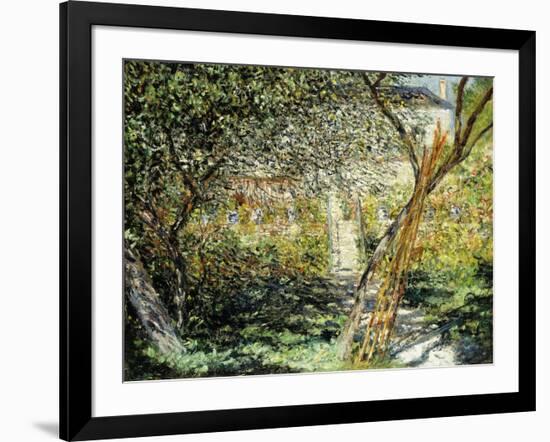 A Garden in Vetheuil-Claude Monet-Framed Giclee Print
