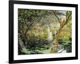 A Garden in Vetheuil-Claude Monet-Framed Giclee Print