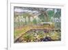 A Garden On Long Island-Childe Hassam-Framed Art Print