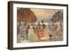 A Garden Party (W/C & Gouache on Paper)-Peter Alexandrovich Nilus-Framed Giclee Print