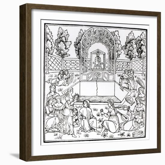 A Garden Scene, from 'Hypnerotomachia Poliphili' Attributed to Francesco Colonna (C.1432-1527)-Italian-Framed Giclee Print