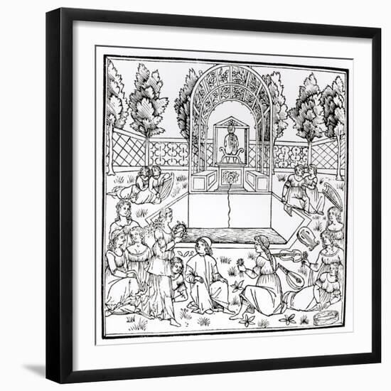 A Garden Scene, from 'Hypnerotomachia Poliphili' Attributed to Francesco Colonna (C.1432-1527)-Italian-Framed Giclee Print