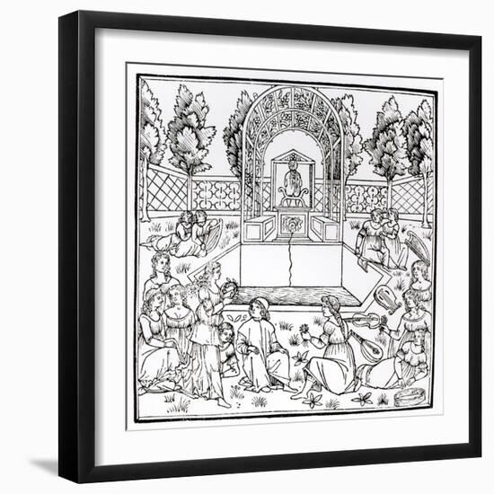 A Garden Scene, from 'Hypnerotomachia Poliphili' Attributed to Francesco Colonna (C.1432-1527)-Italian-Framed Giclee Print