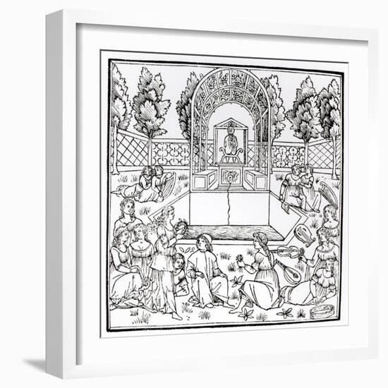 A Garden Scene, from 'Hypnerotomachia Poliphili' Attributed to Francesco Colonna (C.1432-1527)-Italian-Framed Giclee Print