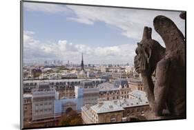 A Gargoyle Stares Out from Notre Dame De Paris Cathedral, Paris, France, Europe-Julian Elliott-Mounted Photographic Print