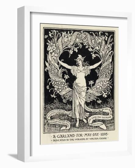 A Garland for May Day, 1895-Walter Crane-Framed Giclee Print
