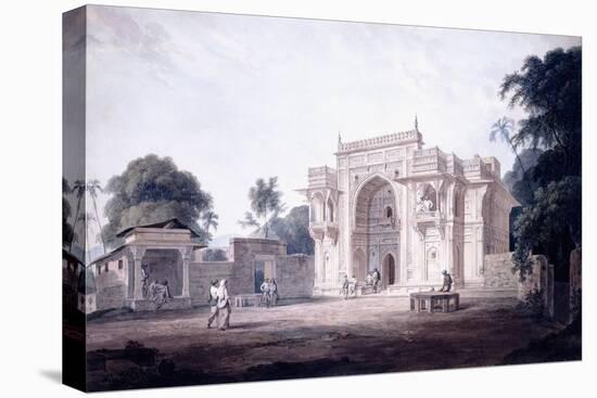 A Gate Leading to a Mosque, Chunargarh, Uttar Pradesh, C. 1789-90 (Pencil and W/C)-Thomas & William Daniell-Stretched Canvas