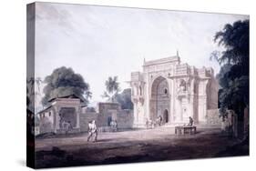 A Gate Leading to a Mosque, Chunargarh, Uttar Pradesh, C. 1789-90 (Pencil and W/C)-Thomas & William Daniell-Stretched Canvas