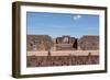 A Gate with a Sculpted Figure and the Temple of Kalasasaya-Alex Saberi-Framed Premium Photographic Print