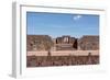 A Gate with a Sculpted Figure and the Temple of Kalasasaya-Alex Saberi-Framed Photographic Print