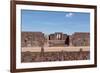 A Gate with a Sculpted Figure and the Temple of Kalasasaya-Alex Saberi-Framed Photographic Print