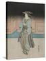 A Geisha on an Evening Stroll in Fukagawa-Utagawa Toyokuni-Stretched Canvas