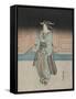 A Geisha on an Evening Stroll in Fukagawa-Utagawa Toyokuni-Framed Stretched Canvas