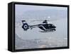 A Gendarme Helicopter is Seen Above the Bay of Cannes-Michel Spingler-Framed Stretched Canvas