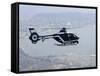 A Gendarme Helicopter is Seen Above the Bay of Cannes-Michel Spingler-Framed Stretched Canvas