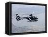 A Gendarme Helicopter is Seen Above the Bay of Cannes-Michel Spingler-Framed Stretched Canvas