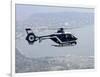 A Gendarme Helicopter is Seen Above the Bay of Cannes-Michel Spingler-Framed Photographic Print