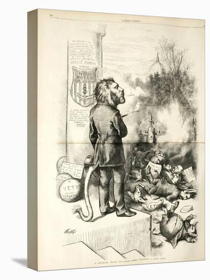 A General Blow Up - Dead Asses Kicking a Live Lion, 1874-Thomas Nast-Stretched Canvas