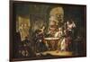A Gentleman cheating at Cards with an elderly Lady in a sumptous Interior-Johann Georg Platzer-Framed Giclee Print