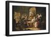 A Gentleman cheating at Cards with an elderly Lady in a sumptous Interior-Johann Georg Platzer-Framed Giclee Print