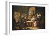 A Gentleman cheating at Cards with an elderly Lady in a sumptous Interior-Johann Georg Platzer-Framed Giclee Print