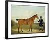 A Gentleman Holding His Hunter in a Landscape-E.W. Gill-Framed Giclee Print