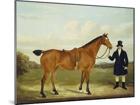 A Gentleman Holding His Hunter in a Landscape-E.W. Gill-Mounted Giclee Print