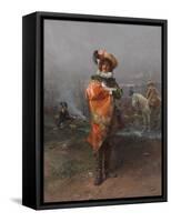 A Gentleman in a Cloak (Oil on Canvas)-Cesare-Auguste Detti-Framed Stretched Canvas