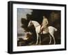 A Gentleman on a Grey Horse in a Rocky Wooded Landscape-George Stubbs-Framed Giclee Print