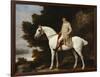 A Gentleman on a Grey Horse in a Rocky Wooded Landscape-George Stubbs-Framed Premium Giclee Print