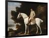 A Gentleman on a Grey Horse in a Rocky Wooded Landscape-George Stubbs-Framed Premium Giclee Print