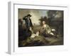 A Gentleman Reclining with a Gun and Dog and his Gamekeeper Standing Nearby-Henry Walton-Framed Giclee Print