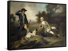 A Gentleman Reclining with a Gun and Dog and his Gamekeeper Standing Nearby-Henry Walton-Framed Stretched Canvas