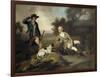 A Gentleman Reclining with a Gun and Dog and his Gamekeeper Standing Nearby-Henry Walton-Framed Premium Giclee Print