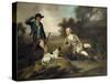 A Gentleman Reclining with a Gun and Dog and his Gamekeeper Standing Nearby-Henry Walton-Stretched Canvas