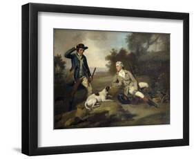 A Gentleman Reclining with a Gun and Dog and his Gamekeeper Standing Nearby-Henry Walton-Framed Giclee Print