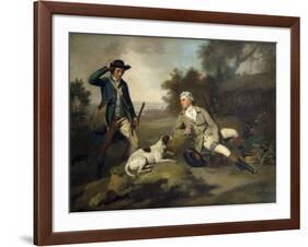 A Gentleman Reclining with a Gun and Dog and his Gamekeeper Standing Nearby-Henry Walton-Framed Giclee Print