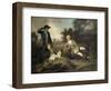 A Gentleman Reclining with a Gun and Dog and his Gamekeeper Standing Nearby-Henry Walton-Framed Premium Giclee Print