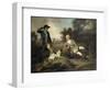 A Gentleman Reclining with a Gun and Dog and his Gamekeeper Standing Nearby-Henry Walton-Framed Premium Giclee Print