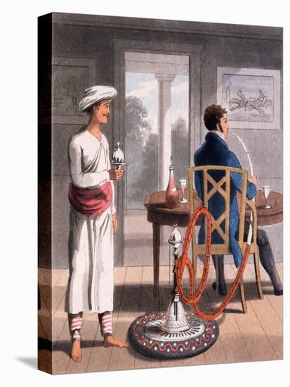 A Gentleman with His Hookah Burdah, or Pipe Bearer, 1813-Charles D'oyly-Stretched Canvas