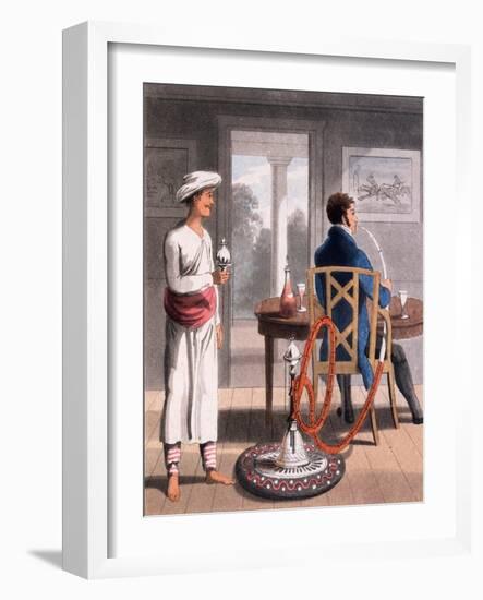 A Gentleman with His Hookah Burdah, or Pipe Bearer, 1813-Charles D'oyly-Framed Giclee Print