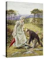 A Gentlemanly Act-George Goodwin Kilburne-Stretched Canvas