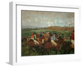 A Gentlemen's Race, Before the Start, 1862 and 1882-Edgar Degas-Framed Giclee Print