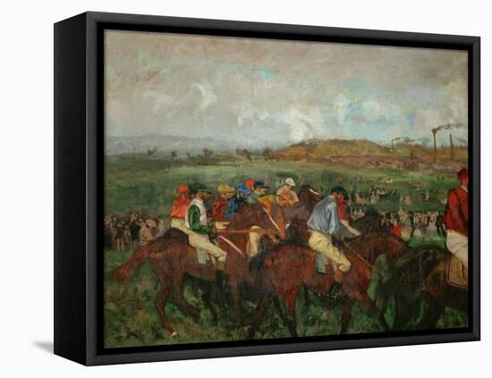 A Gentlemen's Race, Before the Start, 1862 and 1882-Edgar Degas-Framed Stretched Canvas